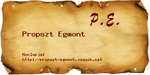 Propszt Egmont névjegykártya